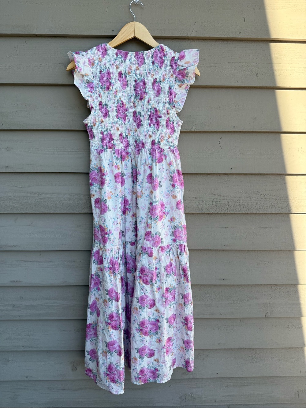 TCEC Pink and White Floral Smocked Dress S - Picture 6 of 11